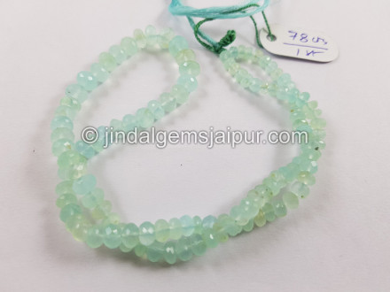 Natural Peruvian Blue Opal Faceted Roundelle Beads